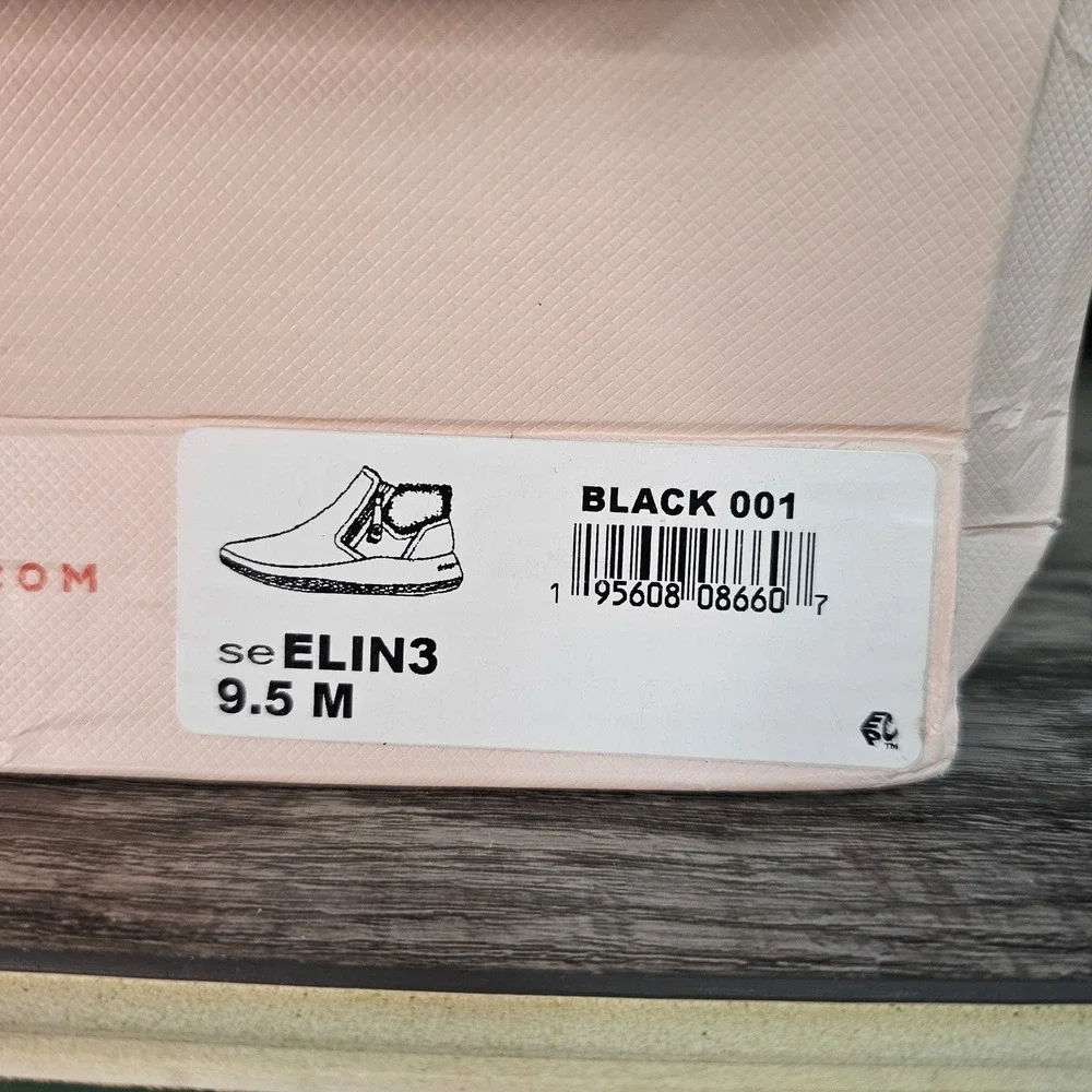 Easy‎ Spirit SEELIN3 Faux Fur Lined Zip Ankle Boots Black Comfort Shoes 9.5M NIB